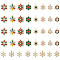40Pcs 10 Style Alloy Pendants, with Colorful Rhinestone, Christmas Snowflake, Matte Gold Color, 15~24.5x11~19.5x2~5.5mm, Hole: 1.6~2.2mm, 4Pcs/style 