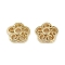 Brass Bead Caps, Cadmium Free & Nickel Free & Lead Free, Flower, Real 18K Gold Plated, 8x8x2mm, Hole: 1.4mm