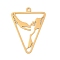201 Stainless Steel Pendants, Laser Cut, Triangle with Phoenix Charm, Real 18K Gold Plated, 38x28x1mm, Hole: 2mm