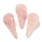 Natural Rose Quartz Pendants, Bird Head Skull Charms, 47~49x20~22x20~22mm, Hole: 2~2.5mm