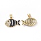 Brass Micro Pave Clear Cubic Zirconia Pendants, Cadmium Free & Lead Free, Fish, Marine Blue, 21x14.5x3~3.5mm, Hole: 3.5x5mm