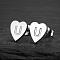 Heart 201 Stainless Steel Stud Earrings, Stainless Steel Color, Letter U, 10x10mm