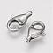 Tarnish Resistant 304 Stainless Steel Lobster Claw Clasps, Stainless Steel Color, 13x8x3.5mm, Hole: 1mm