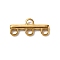 304 Stainless Steel Chandelier Component Links, Bar Links, 4 Loops, Golden, 7x15x2mm, Hole: 1.6mm