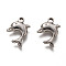 Non-Tarnish 201 Stainless Steel Pendants, Dolphin, Stainless Steel Color, 17x11x3mm, Hole: 1.4mm