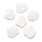 Natural Freshwater Shell Pendants, Heart Charm, Fat on One Side and Flat on The Other, Ghost White, 20.5x21.5x3mm, Hole: 1.6mm