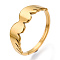 Ion Plating(IP) 304 Stainless Steel Wing Adjustable Ring for Women, Real 18K Gold Plated, US Size 6 1/2(16.9mm)