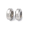 201 Stainless Steel Beads, with Rubber Inside, Slider Beads, Flat Round, Anti-Tarnish, Stainless Steel Color, 3.2x8mm, Hole: 2.5mm