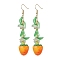 Acrylic 304 Stainless Steel Dangle Earrings, Fruit, Strawberry, 81mm