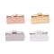 304 Stainless Steel Ribbon Crimp Ends, Mixed Color, 7x10x5mm, Hole: 1.2x0.5mm