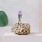 Nuggets Natural Dalmatian Jasper & Brass Miner Model Mineral Specimen Display Decoration, for Home Office Meditation Decoration, 20~40x40~70mm