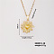 Shiny Sunflower Brass Micro Pave Cubic Zirconia Pendant Necklace for Women, Golden, 15.75 inch(400mm)