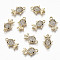 Brass Micro Pave Clear Cubic Zirconia Charms, Nickel Free, Goldfish Shape, Real 18K Gold Plated, 14x8.5x3mm, Hole: 1.2mm