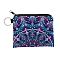 Polyester Handbags, Clutch Bag with Zipper & Keychain, Rectangle with Mandala Flower, Random Buckle Style, Deep Sky Blue, 12x9.5cm