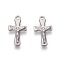 Tarnish Resistant 304 Stainless Steel Pendants, For Easter, Crucifix Cross, Stainless Steel Color, 16.5x9.5x1.8~1.9mm, Hole: 1.4mm
