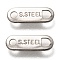 Tarnish Resistant 304 Stainless Steel Slice Chain Tabs, Oval with Word S.STEEL, Stainless Steel Color, 11x4x0.5mm, Hole: 1.5~2mm
