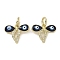 Real 18K Gold Plated Brass Micro Pave Cubic Zirconia Pendants, Cadmium Free & Nickel Free & Lead Free, with Enamel and Jump Ring, Evil Eye Charms, Bowknot, 12x15x2.5mm, Hole: 4mm