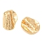 Brass Hammered Texture Stud Earring Findings, Cadmium Free & Nickel Free & Lead Free, Twist Flat Round, with Vertical Loops, Real 18K Gold Plated, 19x17.5mm, Hole: 2.5mm, Pin: 0.7mm