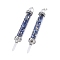 Natural Lapis Lazuli Big Pointed Pendants, Dowsing Pendulum Pendants Making, with Quartz Crystal Round Beads, Glass and Brass Findings, Column, Platinum, 130x17mm, Hole: 5x7mm