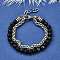 Natural Silver Leaf Jasper Round Beads Multi-strand Bracelets, Stainless Steel Cuban Link Chain Bracelets for Men Women, 8-5/8 inch(22cm)~9 inch(22.8cm)