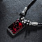 Luminous Alloy Glass Rectangle with Constellation Pendant Black Braided PU Leather Cord Necklaces, Platinum, Virgo, 19.69 inch(50cm)