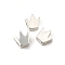 Brass Beads, Long-Lasting Plated, Crown, 925 Sterling Silver Plated, 5.5x5.5x3mm, Hole: 1.4mm
