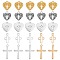 DIY Pendant Jewelry Making Finding Kit, Including 70Pcs 7 Style Brass & Alloy & 304 Stainless Steel Pendants, Heart & Cross, Mixed Color, 10~17x6.5~16x0.8~2mm, Hole: 0.9~1.8mm, 10Pcs/style