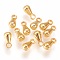 Brass Charms, Chain Extender Drop, Teardrop, Long-Lasting Plated, Golden, 6x3mm, Hole: 1.2mm