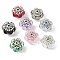 Acrylic Rhinestone Rondelle Beads, with Alloy & Glass, for Beadable Pens, Keychains and Jewelry, Antique Silver & Silver, Mixed Color, 21.5x20x15mm, Hole: 2mm
