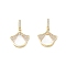 Rack Plating Brass Shell Pendants, with Cubic Zirconia, Long-Lasting Plated, Fan, Real 18K Gold Plated, 20mm, Hole: 4.5x1mm