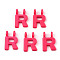 Rack Plating Spray Painted Alloy 2-Loop Link Pendants, Letter Charms, Lead Free & Nickel Free & Cadmium Free, Letter.R, 14x9.5x2mm, Hole: 2mm