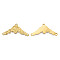 Ion Plating(IP) 201 Stainless Steel Chandelier Components Links, Flower, Real 18K Gold Plated, 20x40x1.5mm, Hole: 2mm