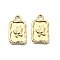 304 Stainless Steel Pendants, Rectangle with Butterfly Charm, Real 14K Gold Plated, 15x8.5x1.8mm, Hole: 2mm
