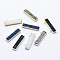 Electroplate Natural Druzy Agate Pendants, with Brass Findings, Rectangle, Mixed Color, 8.5x26.5x4mm, Hole: 1mm