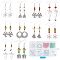 DIY Christmas Theme Earrings Making Kit, Snowflake & Bowknot & Poinsettia Alloy Pendants, Butterfly & Bicone & Imitation Pearl Glass Beads, Brass Earring Hooks, Mixed Color, 198Pcs/box