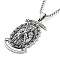 201 Stainless Steel Enamel Pendant Necklaces, Death Skull, Stainless Steel Color, 23.62 inch(60cm)