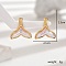 Vintage Stainless Steel Mermaid Tail Stud Earrings for Women, Elegant and Versatile Gift, Golden, 23x21mm