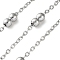 304 Stainless Steel Cable Chains with Beads, Soldered, with Spool, Stainless Steel Color, 3x2.5x0.5mm