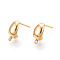 Brass Stud Earring Findings, Teardrop, Nickel Free, Long-Lasting Plated, Real 18K Gold Plated, 14x7mm, Hole: 1.2mm, Pin: 0.7mm