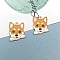 Alloy Enamel Puppy Pendants, Cute Dog Charms, Goldenrod, 23x19mm