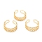 Ion Plating(IP) A304 Stainless Steel Finger Rings, Cuff Rings, Long-Lasting Plated, Curb Chain Shape, Golden, US Size 6 3/4(17.1mm), 6.5~8mm