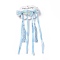 Bowknot Long Ribbon Alligator Hair Clip, with Random Color Tassels, Hanfu Hair Accessories for Teens Girls Gifts, Light Sky Blue, 213~220x57~60x15~16mm, 2pcs/card