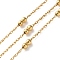 304 Stainless Steel Cable Chains with Beads, Ion Plating(IP), Soldered, with Spool, Golden, 1.5mm
