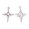 Alloy Pendants, with Plastic Beads, Star, Platinum, 30x20x4mm, Hole: 1.8mm