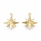 Ion Plating(IP) 304 Stainless Steel Pendants, Star, Golden, 21x17x4mm, Hole: 1.6mm