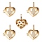Brass Micro Pave Clear Cubic Zirconia Diffuser Locket Pendants, Long-Lasting Plated, Lead Free & Cadmium Free, Heart with Hamsa Hand, Religion, Real 18K Gold Plated, 19x23x8mm, Hole: 5.5x3mm, 5pcs/box