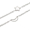 Tarnish Resistant 304 Stainless Steel Cable Chains, with 201 Stainless Steel Moon and Star Links, Soldered, with Spool, Stainless Steel Color, Moon: 12x8x0.5mm, Star: 9x9x0.5mm, Link: 2x2.5x0.5mm, about 32.8 Feet(10m)/roll