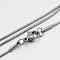 Tarnish Resistant 304 Stainless Steel Snake Chain Necklaces, with Lobster Claw Clasps, Stainless Steel Color, 17.9 inch(45.5cm), 1mm