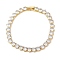 Brass with Cubic Zirconia Link Bracelets, Lead Free & Cadmium Free, Real 18K Gold Plated, Real 18K Gold Plated, 6-7/8 inch(17.5cm)