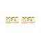 201 Stainless Steel Filigree Joiners, Rectangle with Word OPA, for Father's Day, Golden, 15x7.5x1mm
